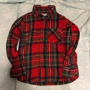 Magellan Outdoors Boys Red and Green Plaid Button Down Shirt